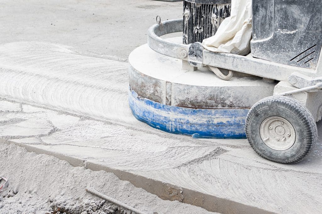 Grinding machine working on Concrete