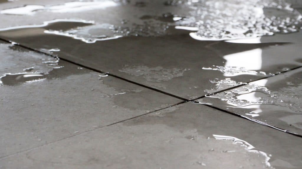 Wet floor close up